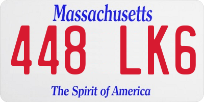 MA license plate 448LK6