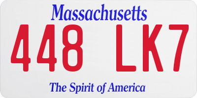 MA license plate 448LK7