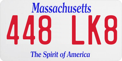 MA license plate 448LK8