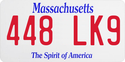 MA license plate 448LK9
