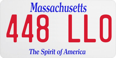 MA license plate 448LL0