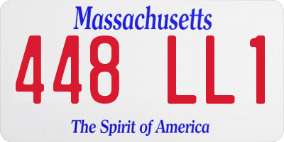 MA license plate 448LL1