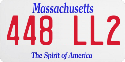 MA license plate 448LL2