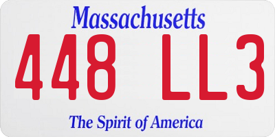 MA license plate 448LL3