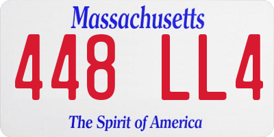 MA license plate 448LL4