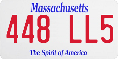 MA license plate 448LL5