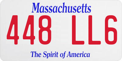 MA license plate 448LL6