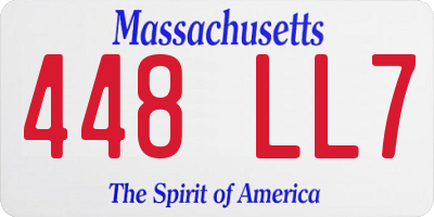 MA license plate 448LL7