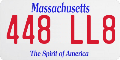 MA license plate 448LL8