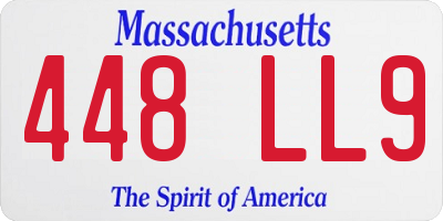 MA license plate 448LL9