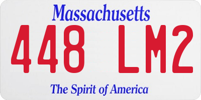 MA license plate 448LM2