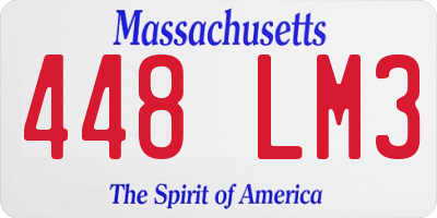 MA license plate 448LM3