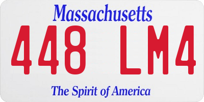MA license plate 448LM4