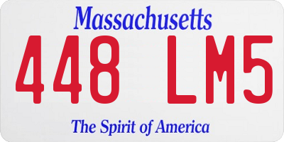 MA license plate 448LM5