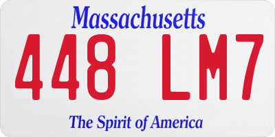 MA license plate 448LM7