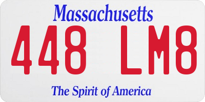 MA license plate 448LM8