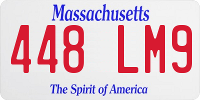 MA license plate 448LM9