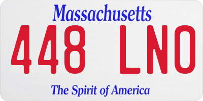 MA license plate 448LN0