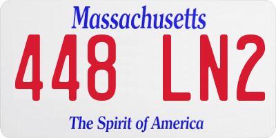 MA license plate 448LN2