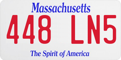 MA license plate 448LN5
