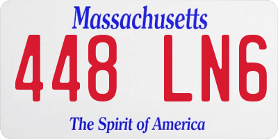 MA license plate 448LN6