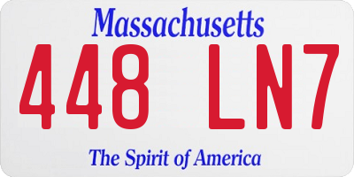 MA license plate 448LN7