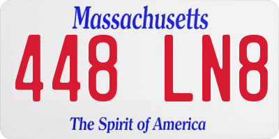 MA license plate 448LN8