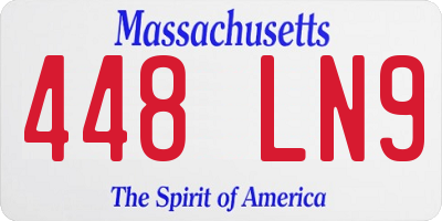 MA license plate 448LN9