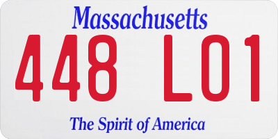 MA license plate 448LO1