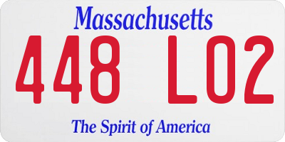 MA license plate 448LO2