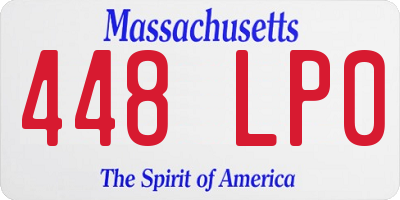 MA license plate 448LP0