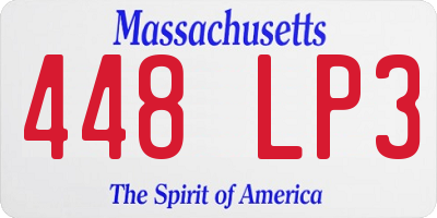 MA license plate 448LP3
