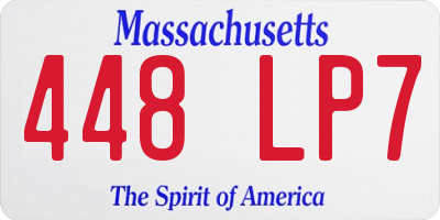 MA license plate 448LP7