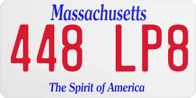 MA license plate 448LP8