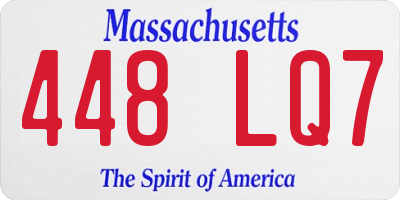 MA license plate 448LQ7