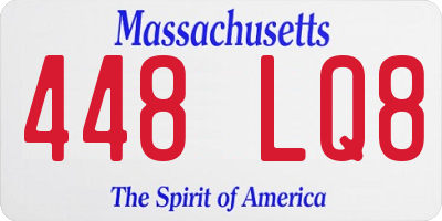 MA license plate 448LQ8