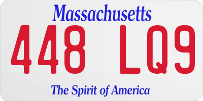 MA license plate 448LQ9