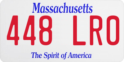 MA license plate 448LR0