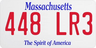 MA license plate 448LR3