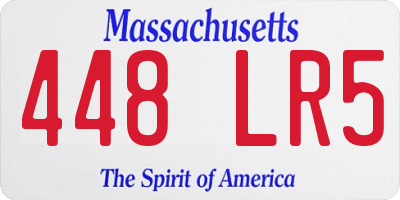 MA license plate 448LR5