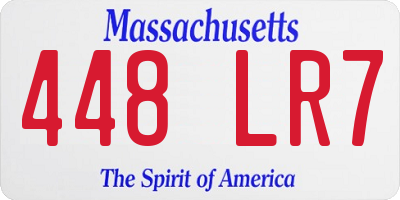 MA license plate 448LR7