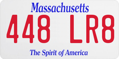 MA license plate 448LR8