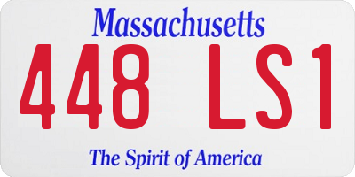 MA license plate 448LS1