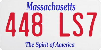 MA license plate 448LS7