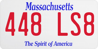 MA license plate 448LS8
