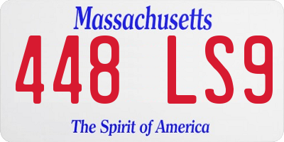 MA license plate 448LS9