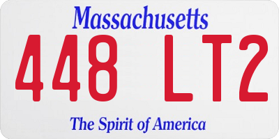 MA license plate 448LT2