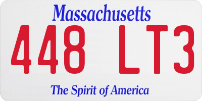 MA license plate 448LT3