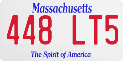 MA license plate 448LT5