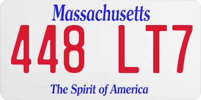 MA license plate 448LT7